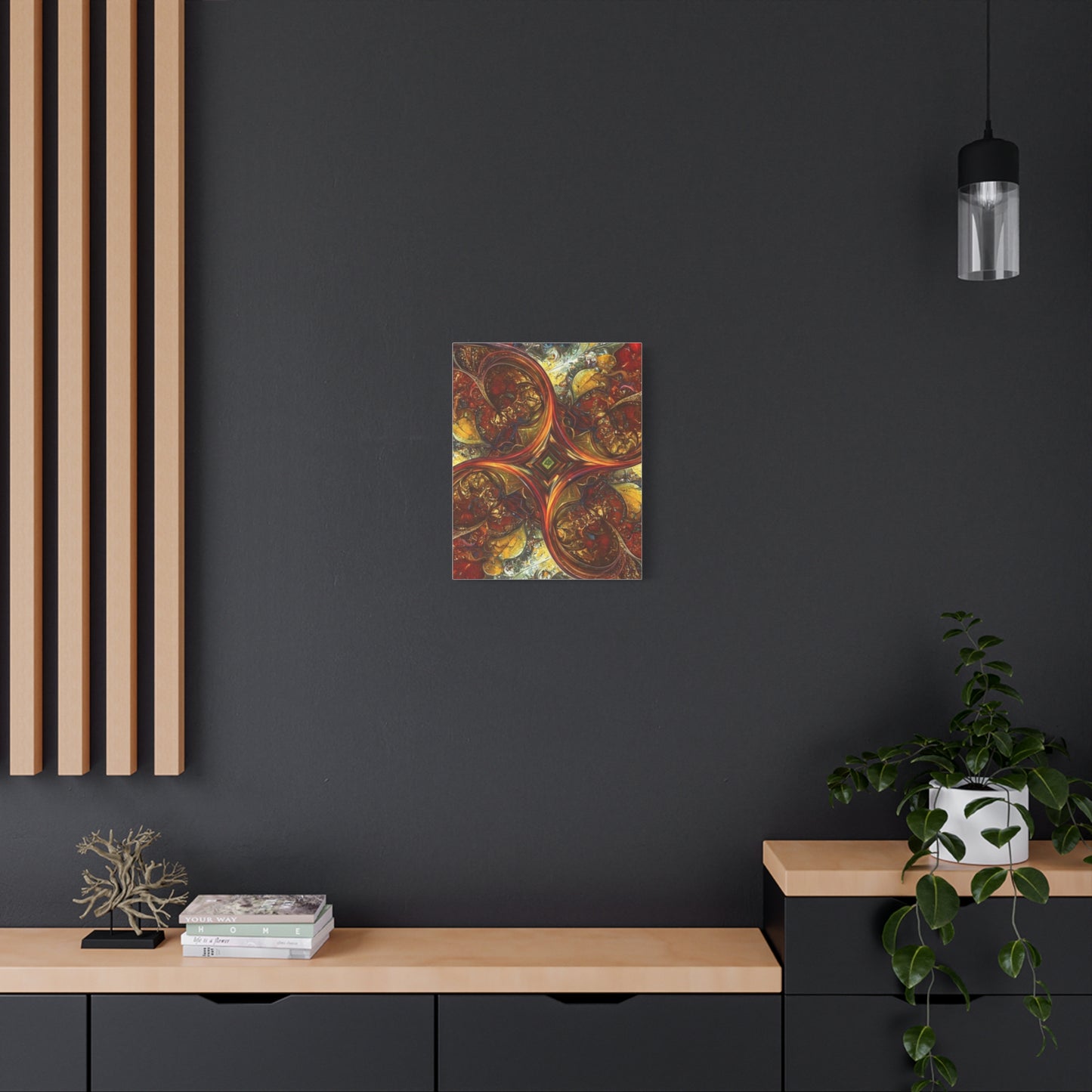 Abstract Art Matte Canvas Wall Decor - Vibrant Fractal Design, Colorful Home Accent