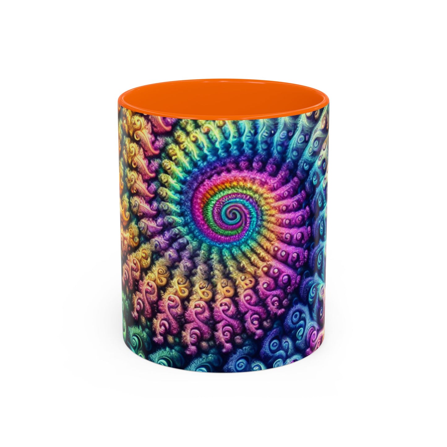 Colorful Spiral Accent Coffee Mug - 11 & 15oz - Ideal for Home & Gifts