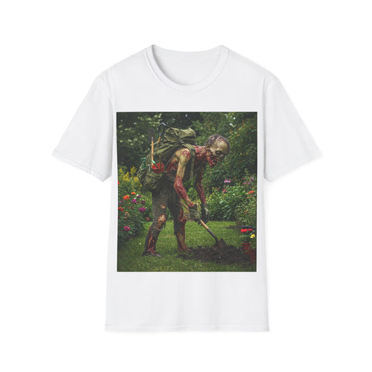 UK - Garden Zombie Unisex Softstyle T-Shirt - Perfect for Halloween and Horror Fans