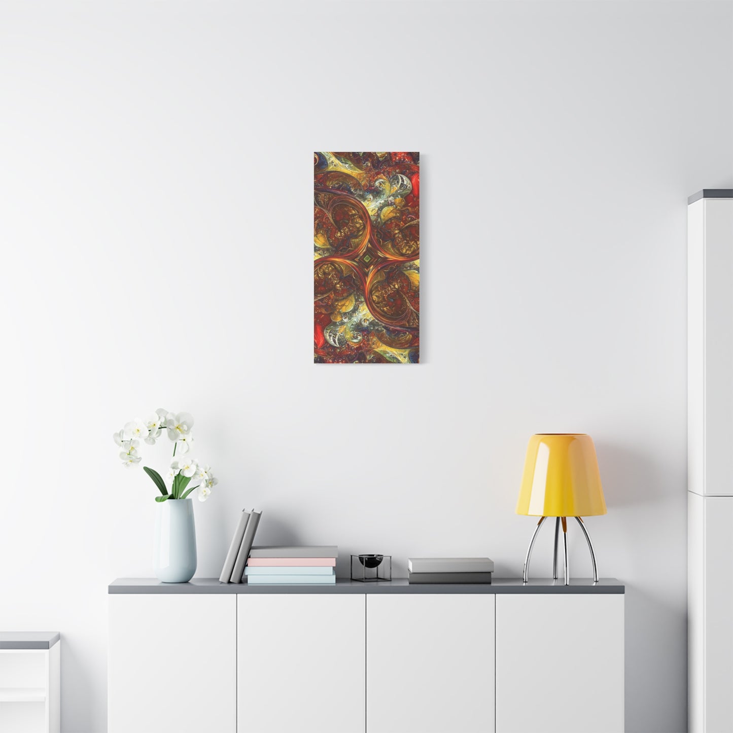 Abstract Art Matte Canvas Wall Decor - Vibrant Fractal Design, Colorful Home Accent