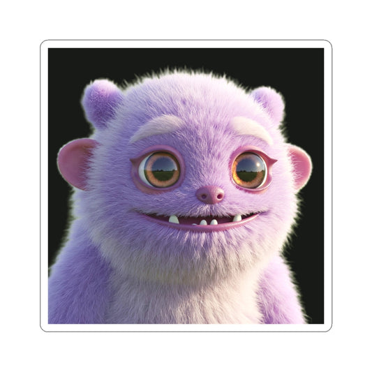 Whimsical Monster Kiss-Cut Stickers - Cute Character for Laptops, Notebooks & Gifts