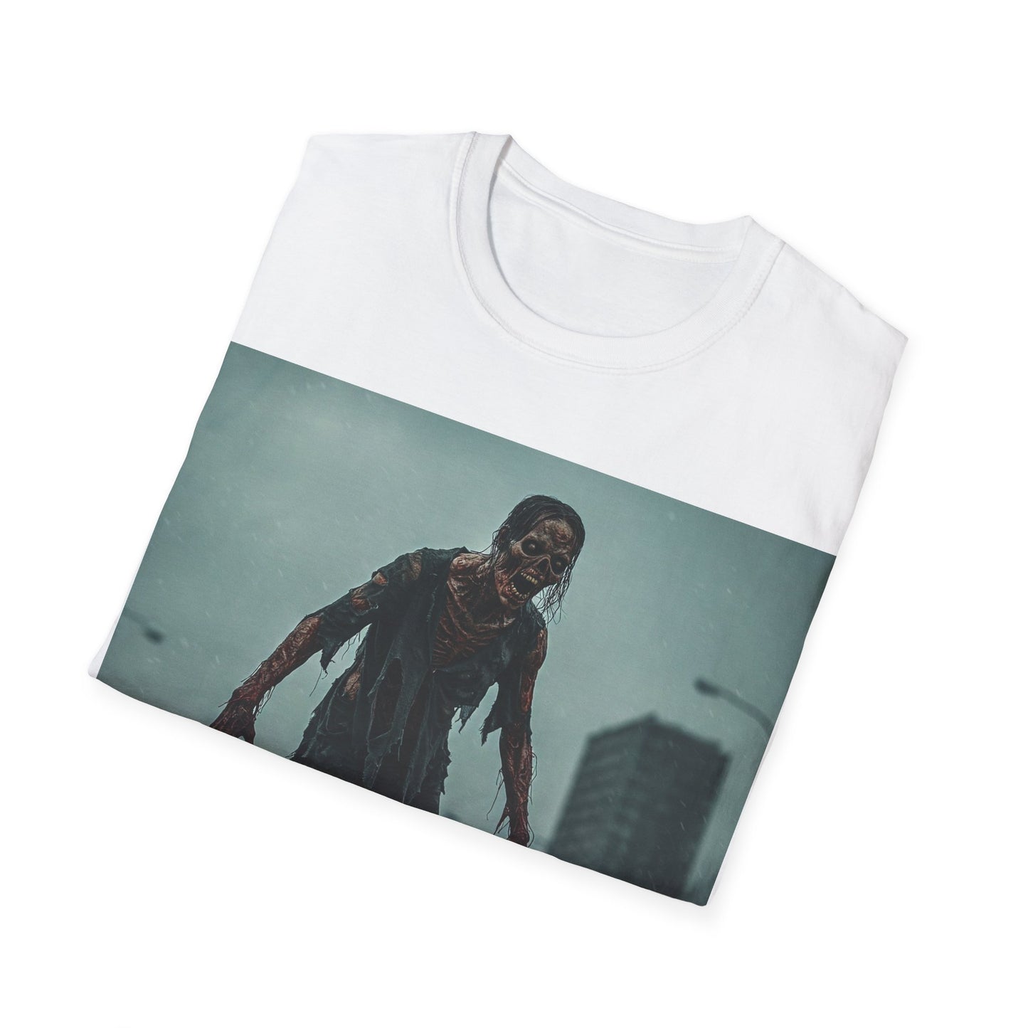 UK - Zombie Apocalypse Unisex Softstyle T-Shirt - Eerie Horror Graphic Tee