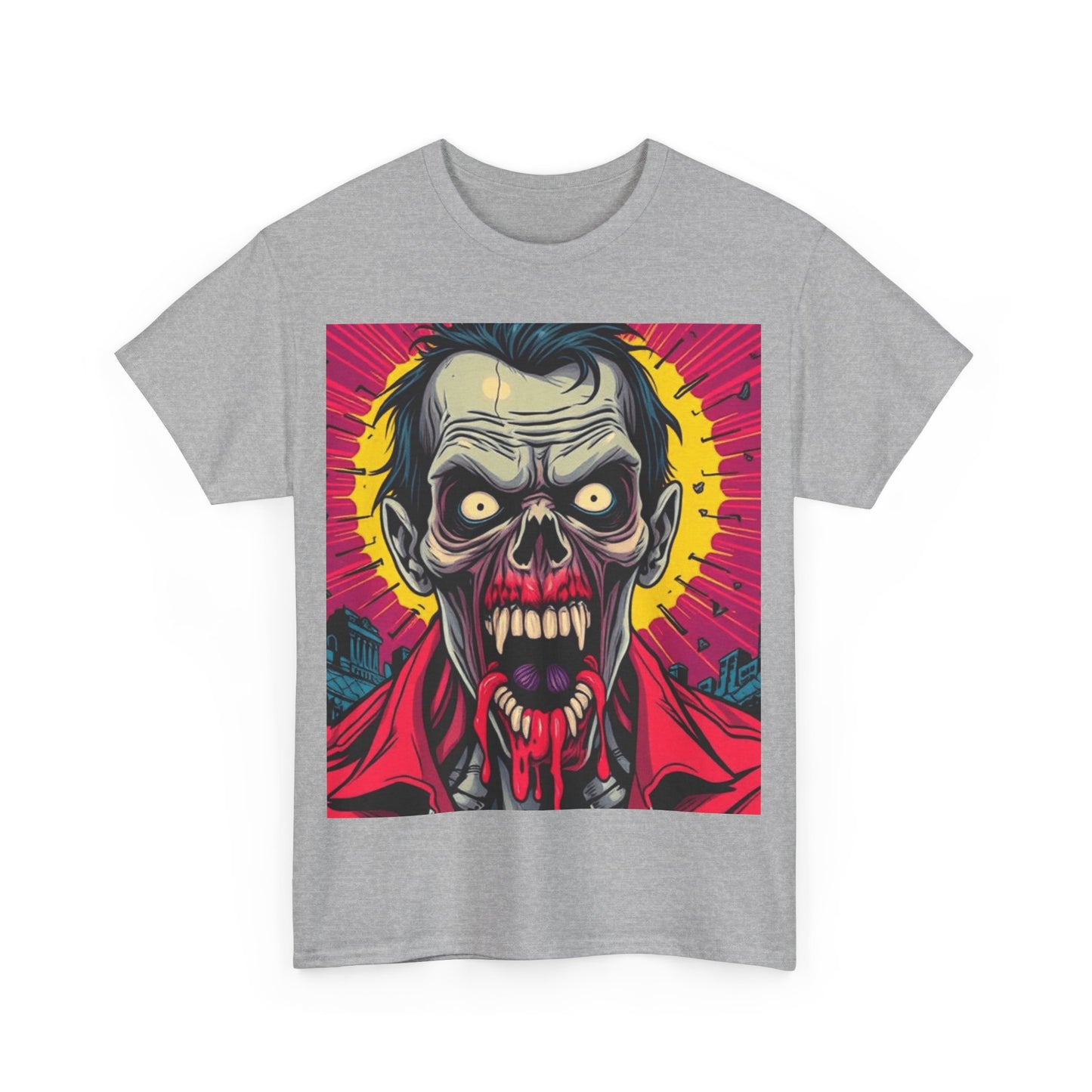 UK - Unisex Heavy Cotton Tee - Retro Zombie Design