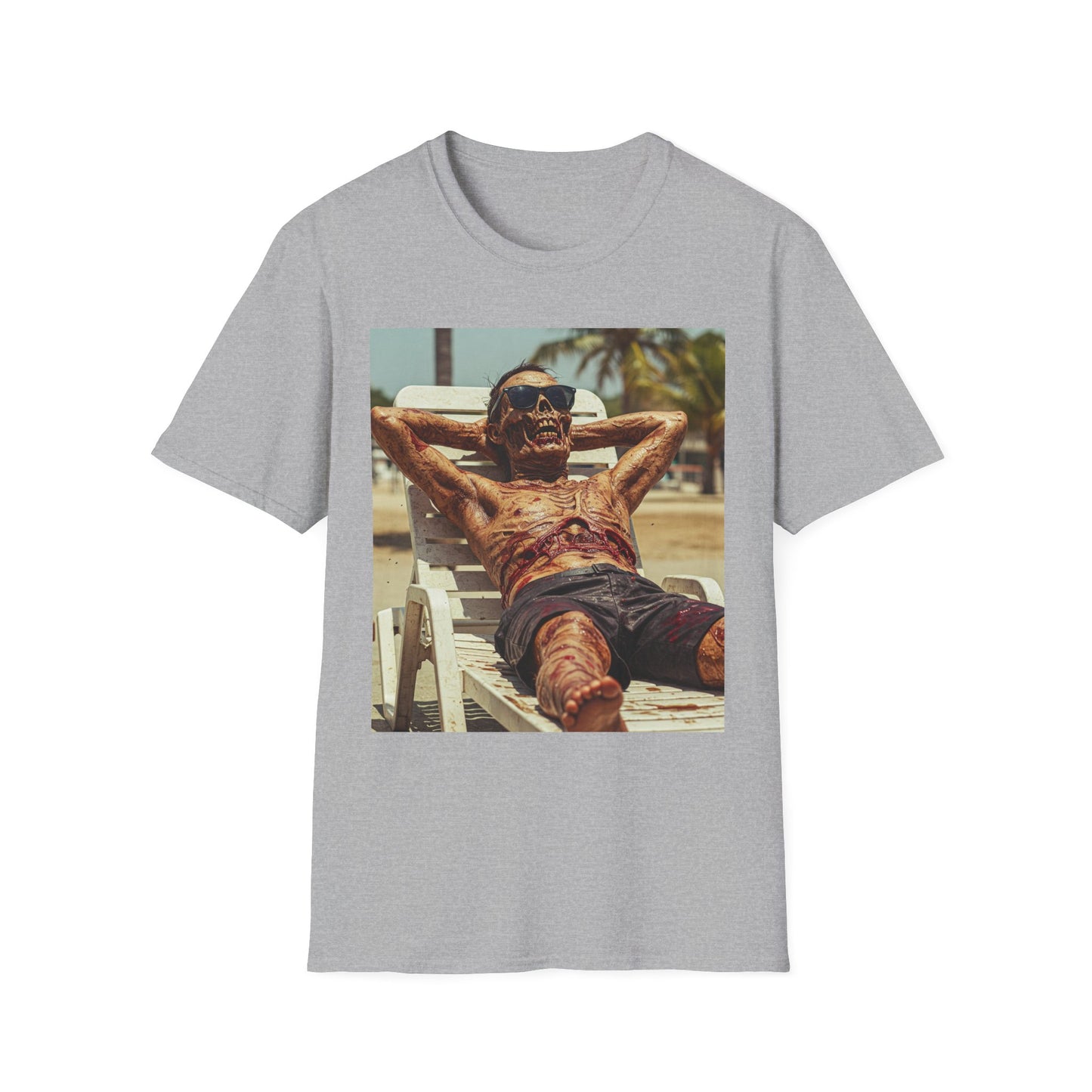 Chill Skeleton Apocalyptic Portrait Tee, bold, decaying zombie graphic