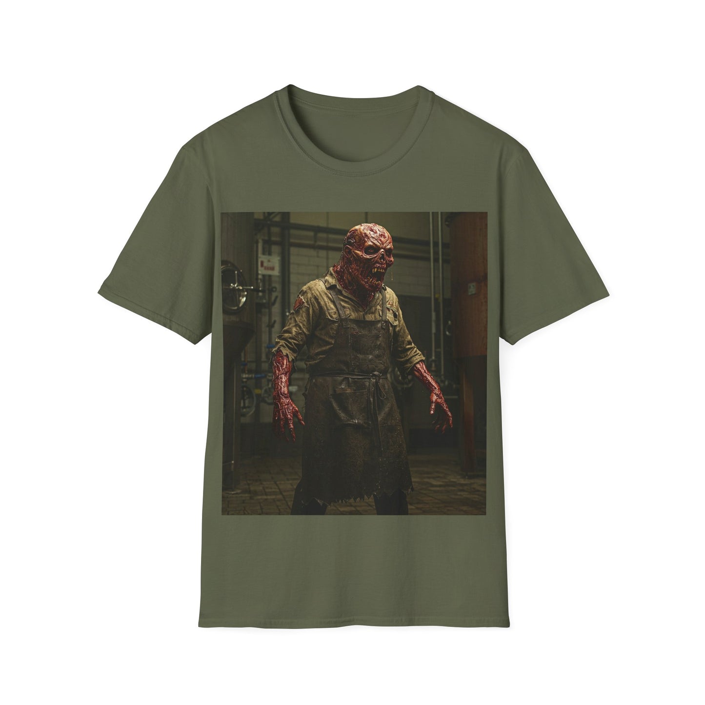 UK - Horror-Themed Unisex Softstyle T-Shirt with Monster Graphic