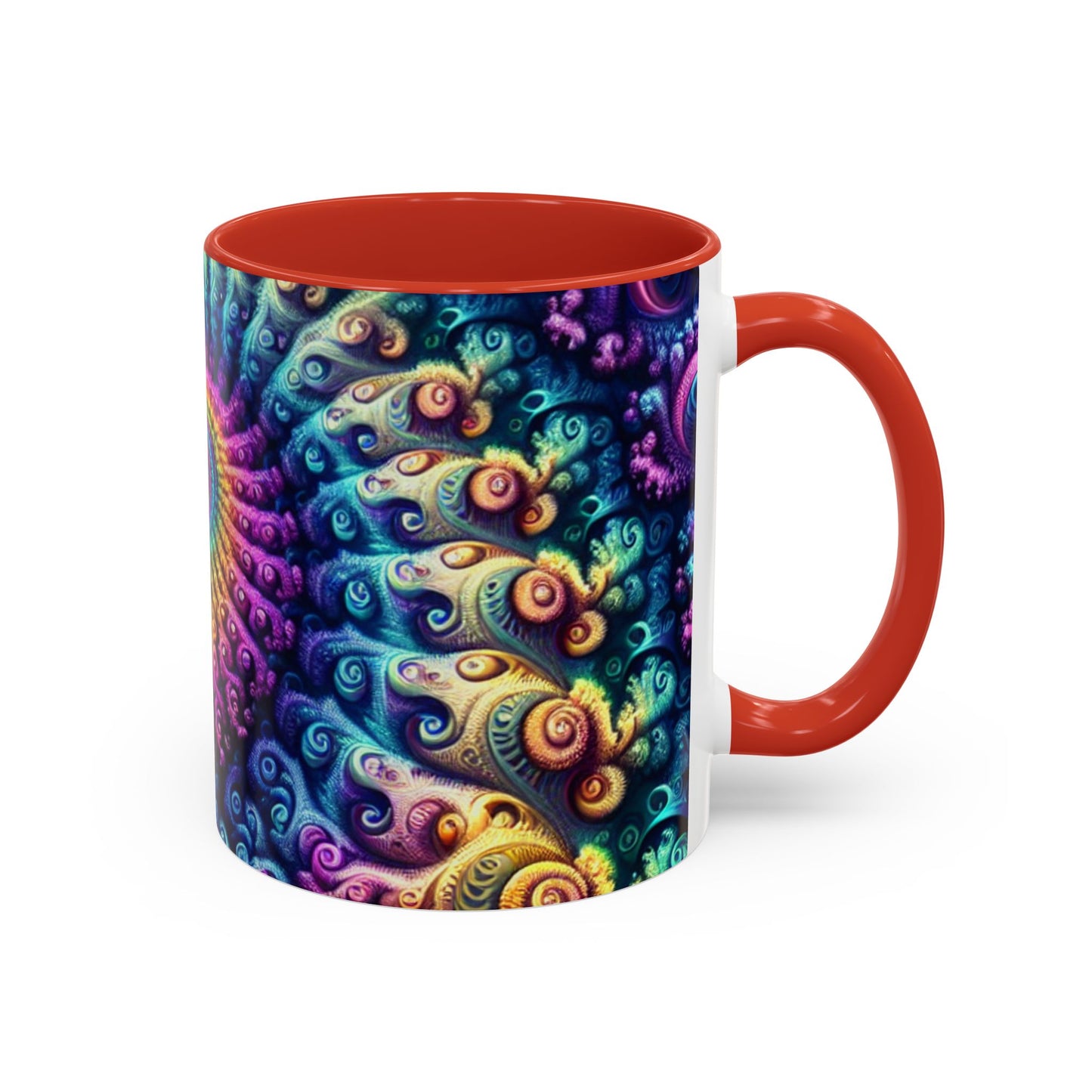 Colorful Spiral Accent Coffee Mug - 11 & 15oz - Ideal for Home & Gifts