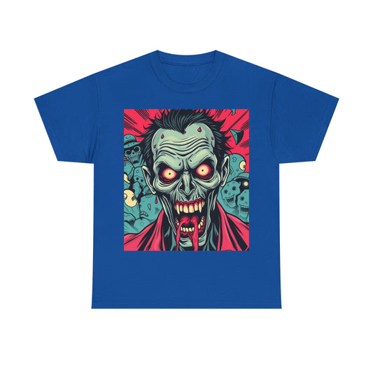 UK - Unisex Heavy Cotton Tee - Spooky Zombie Graphic Tee for Halloween