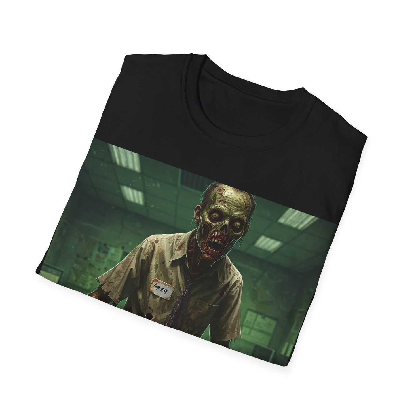 UK - Zombie Office Horror Unisex Softstyle T-Shirt
