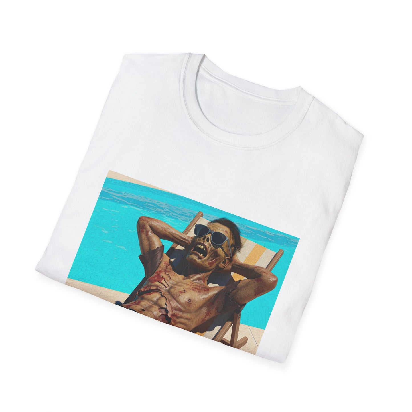 Chill Vibes Apocalyptic Portrait Tee, bold, decaying zombie graphic
