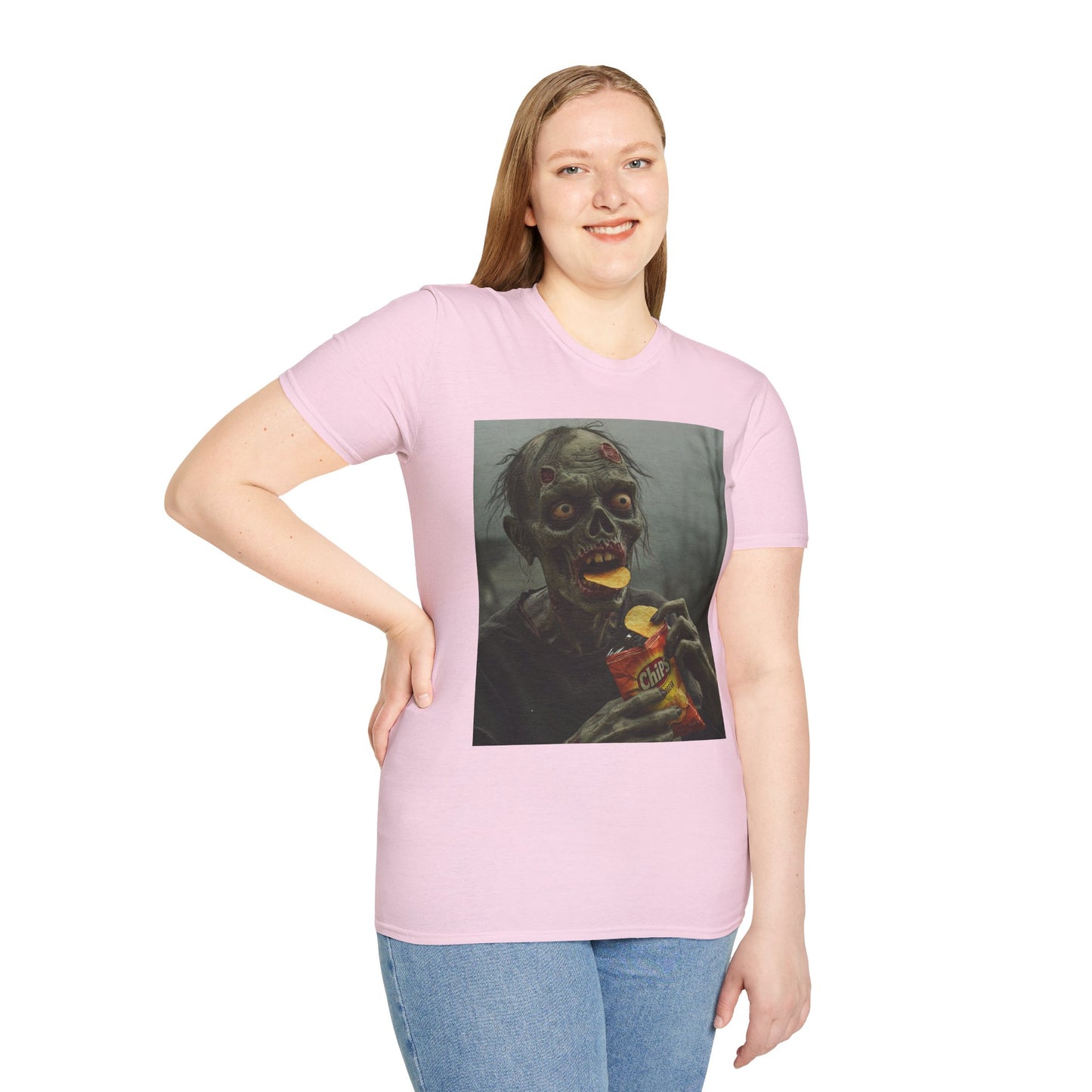 Zombie Snack Unisex Softstyle T-Shirt - Perfect for Horror Fans & Halloween