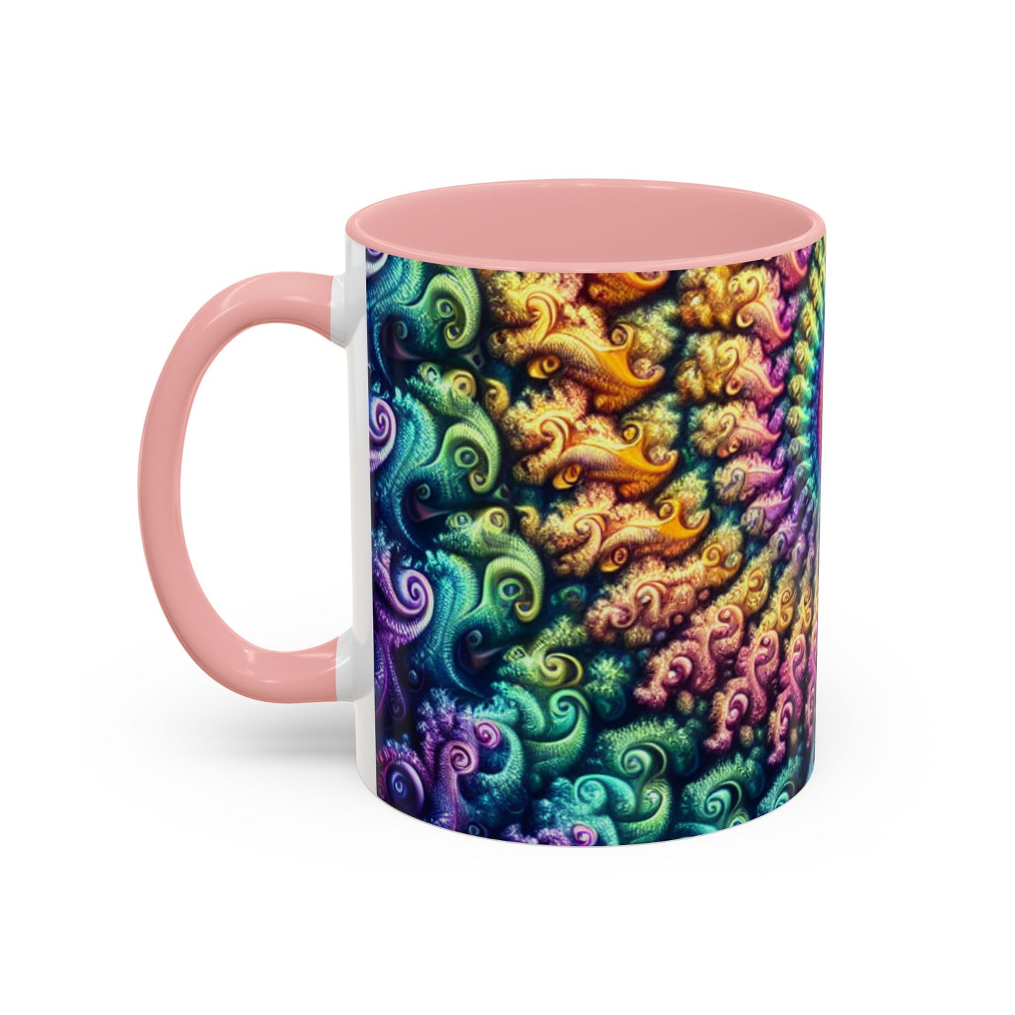 Colorful Spiral Accent Coffee Mug - 11 & 15oz - Ideal for Home & Gifts