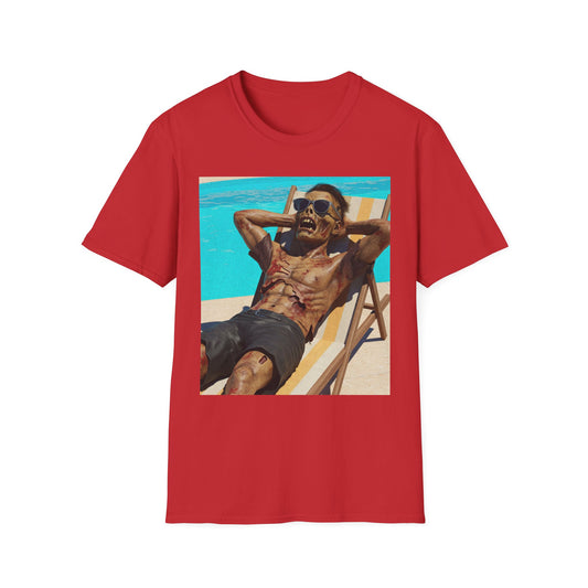 Zombie Relaxation Unisex Softstyle T-Shirt - Perfect for Halloween and Casual Outings