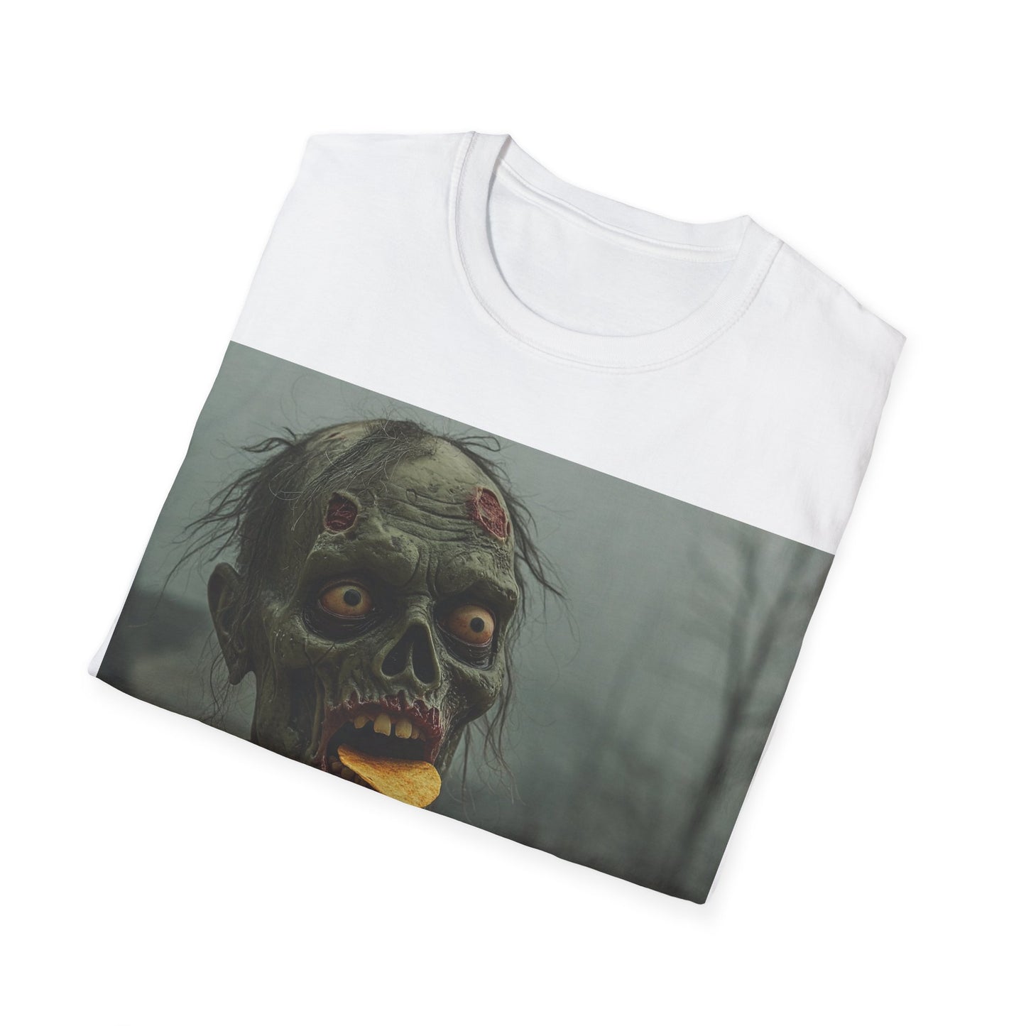 UK - Zombie Snack Unisex Softstyle T-Shirt - Perfect for Horror Fans & Halloween