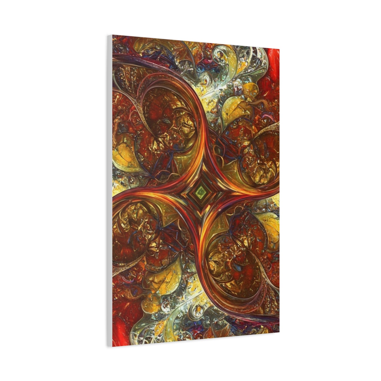 Abstract Art Matte Canvas Wall Decor - Vibrant Fractal Design, Colorful Home Accent