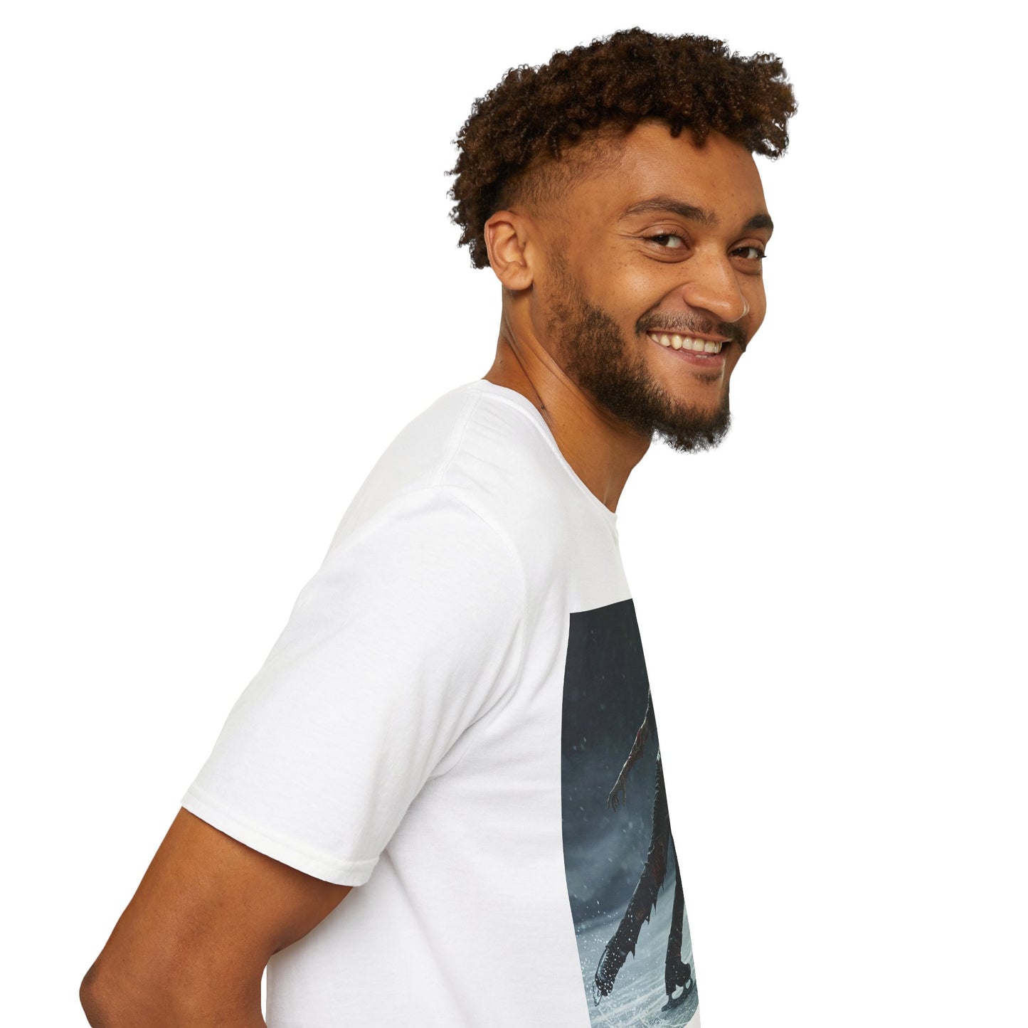 Chilling Thriller Unisex Softstyle T-Shirt - Ice Skating Horror Design