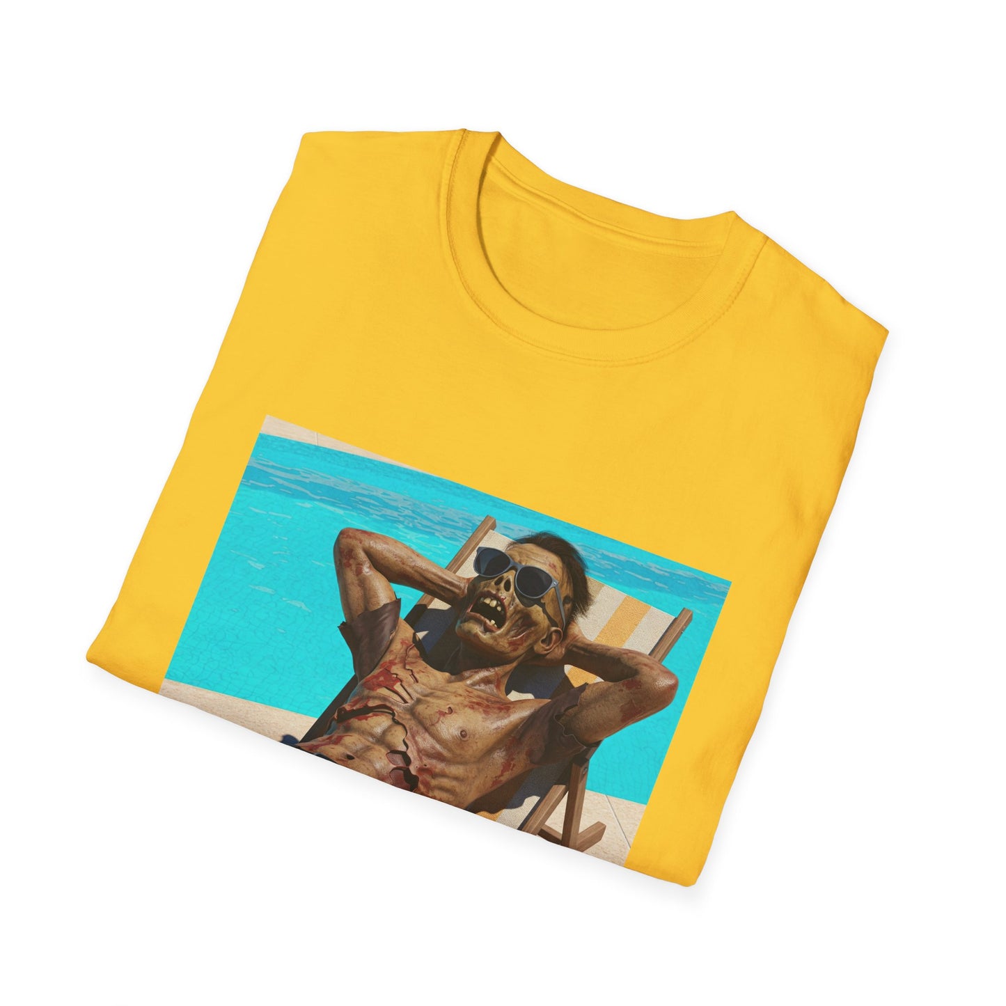 Chill Vibes Apocalyptic Portrait Tee, bold, decaying zombie graphic