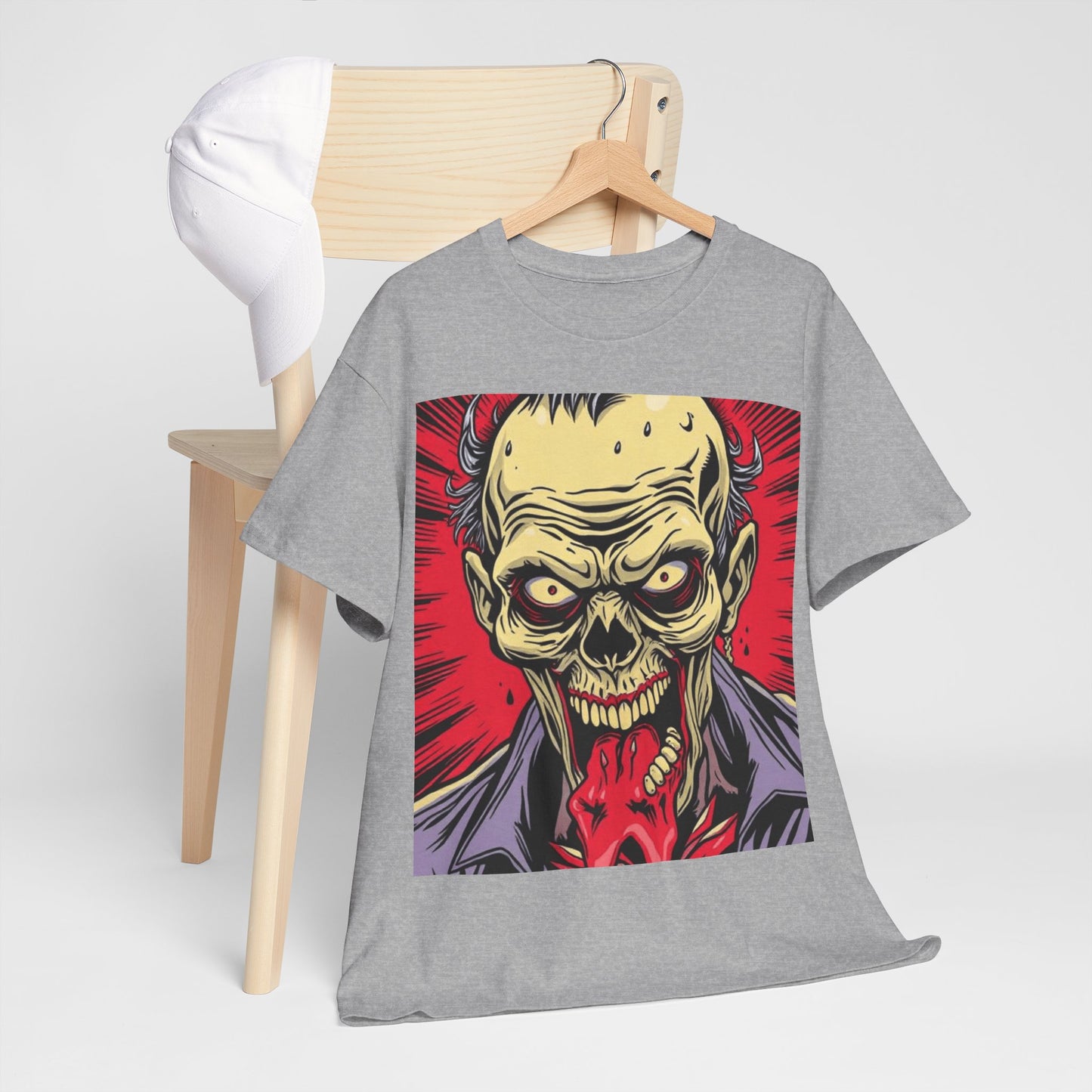 UK - Unisex Heavy Cotton Tee - Horror Skull Graphic Tee