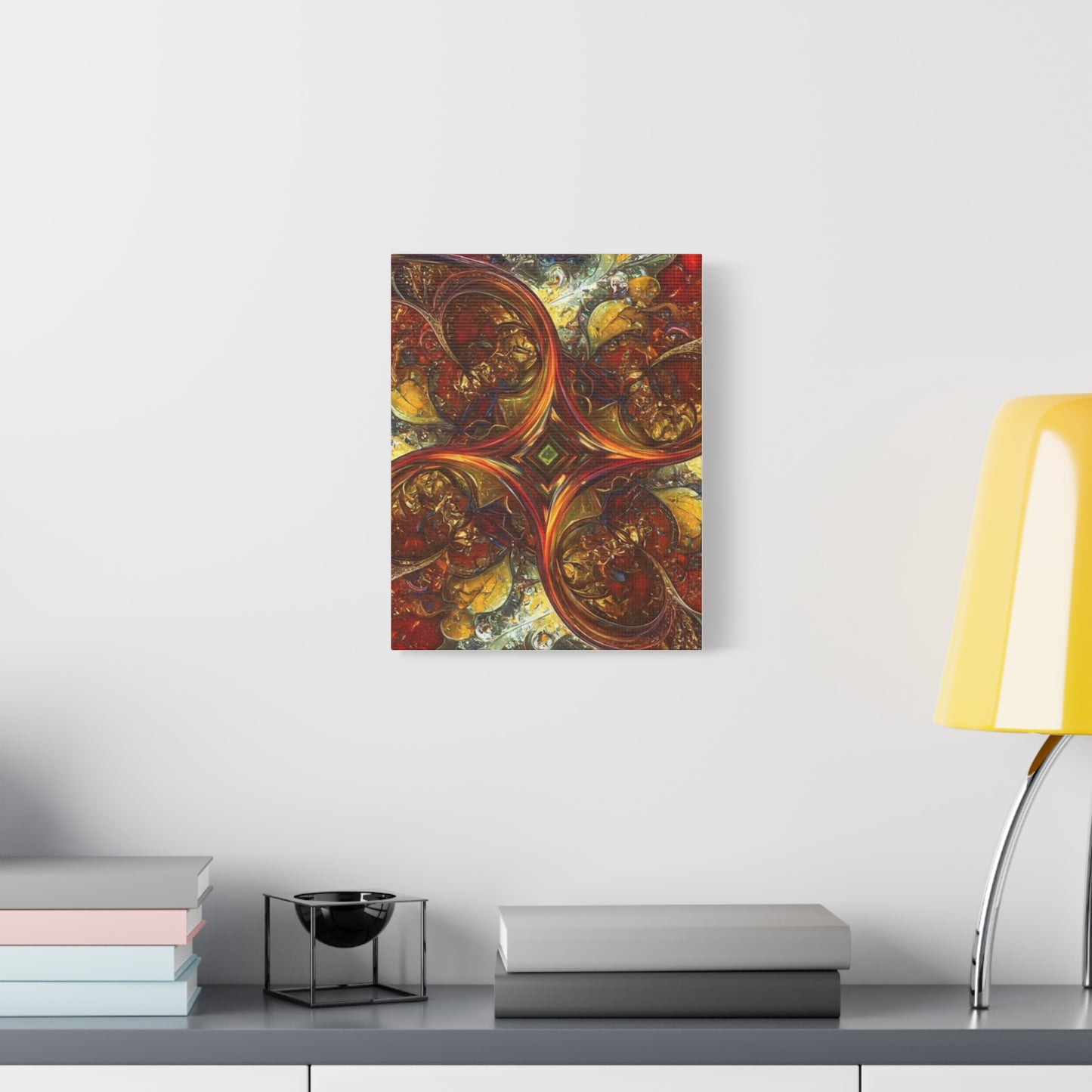 Abstract Art Matte Canvas Wall Decor - Vibrant Fractal Design, Colorful Home Accent