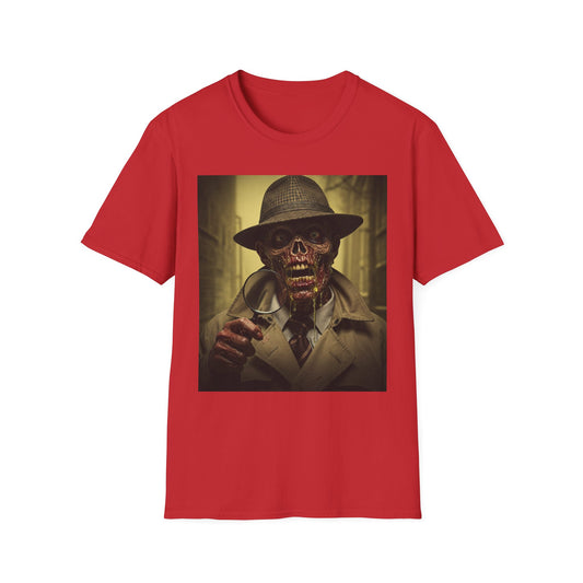 Vintage Horror Detective Unisex Softstyle T-Shirt - Spooky Graphic Tee for Halloween