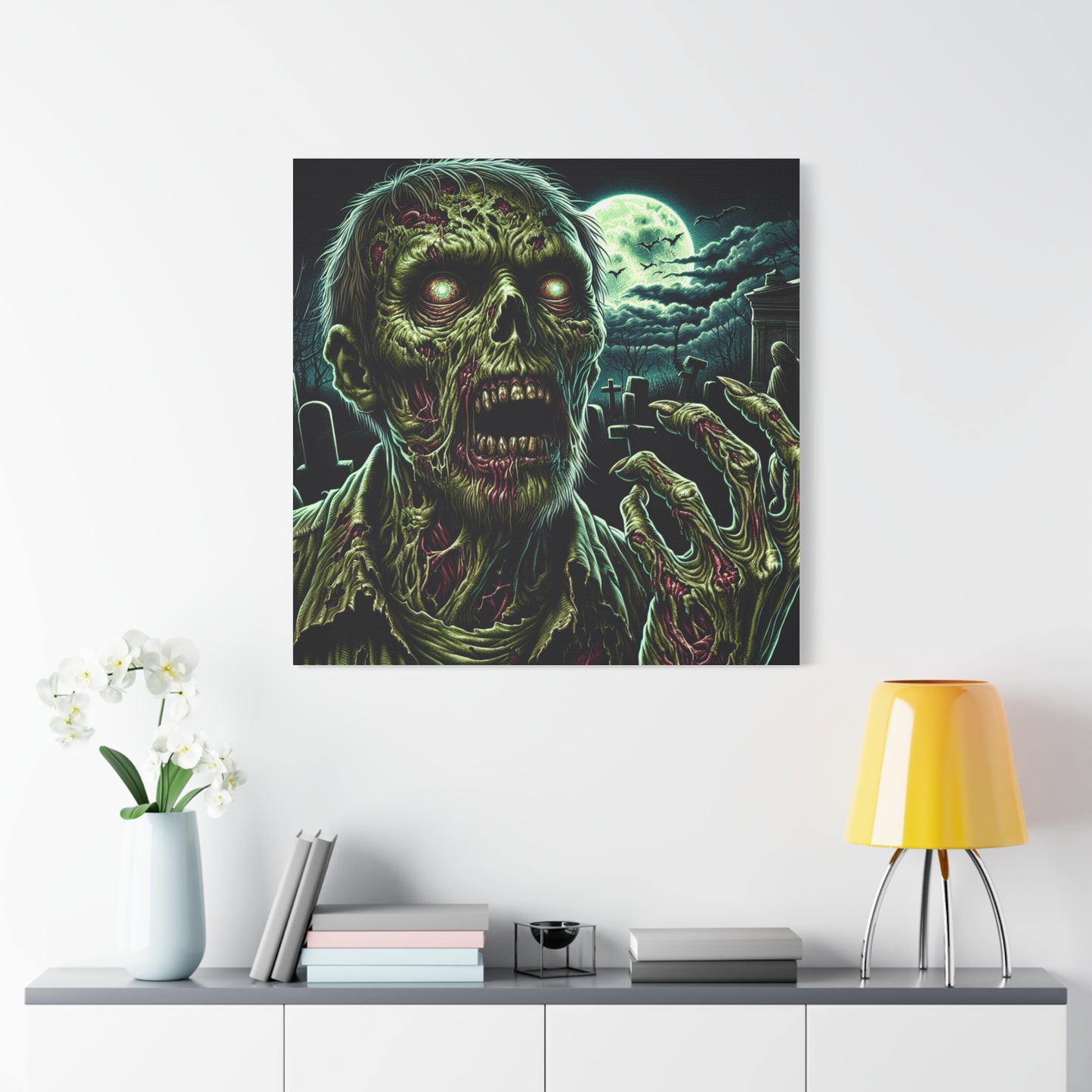 Zombie-Themed Stretched Canvas Art