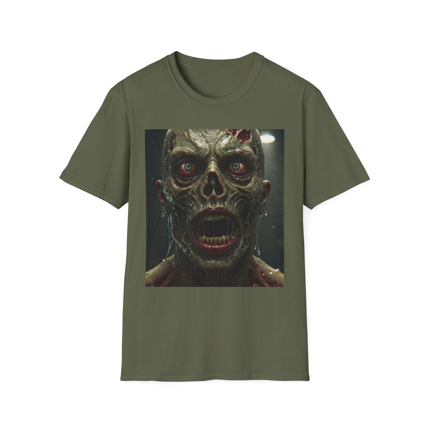 Apocalyptic Portrait Tee, bold, decaying zombie graphic