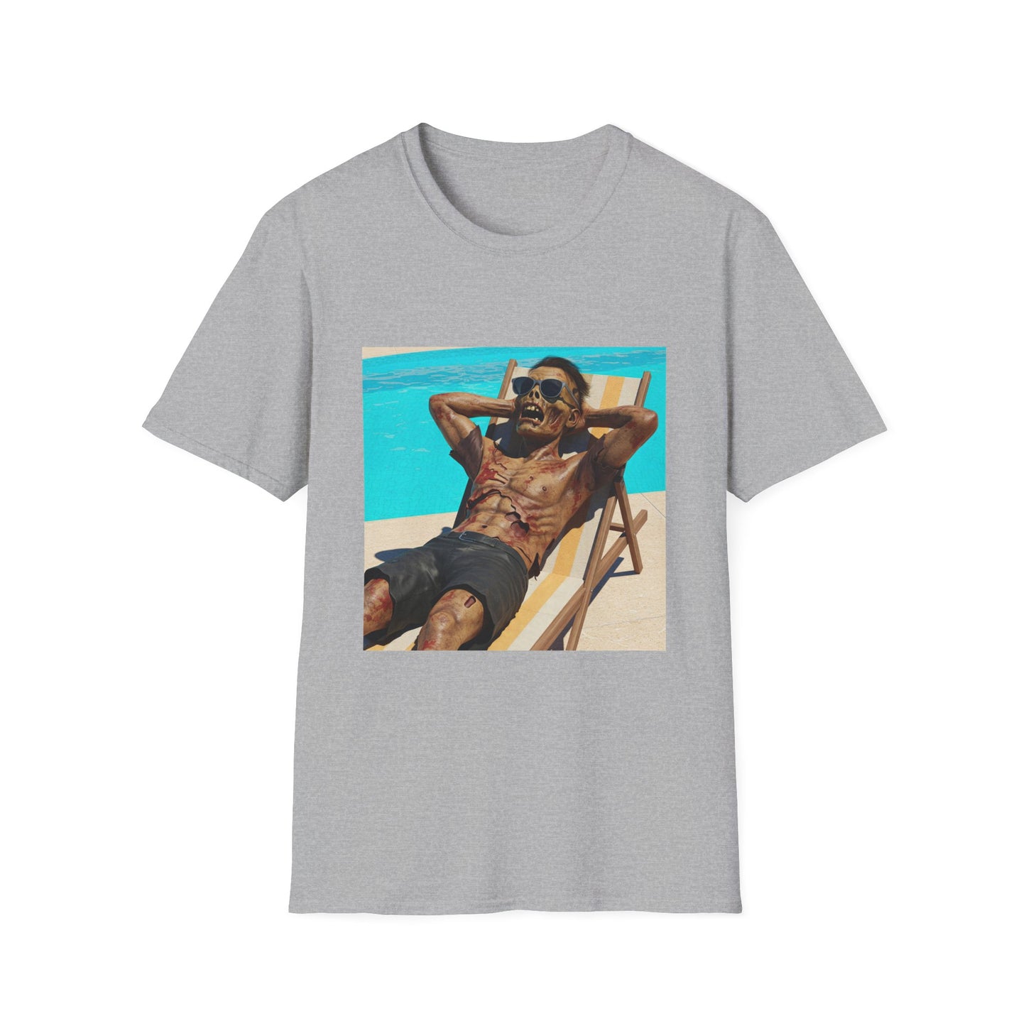 Chill Vibes Apocalyptic Portrait Tee, bold, decaying zombie graphic