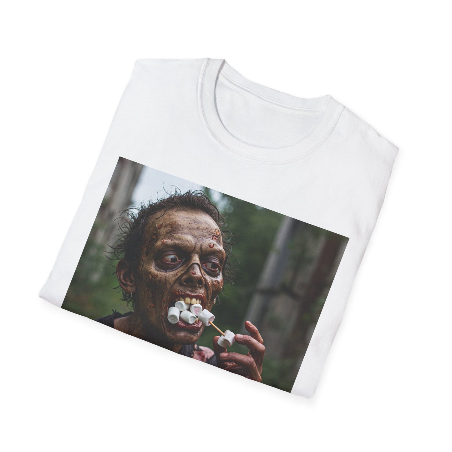 Zombie Themed Unisex Softstyle T-Shirt - Perfect for Halloween and Horror Fans