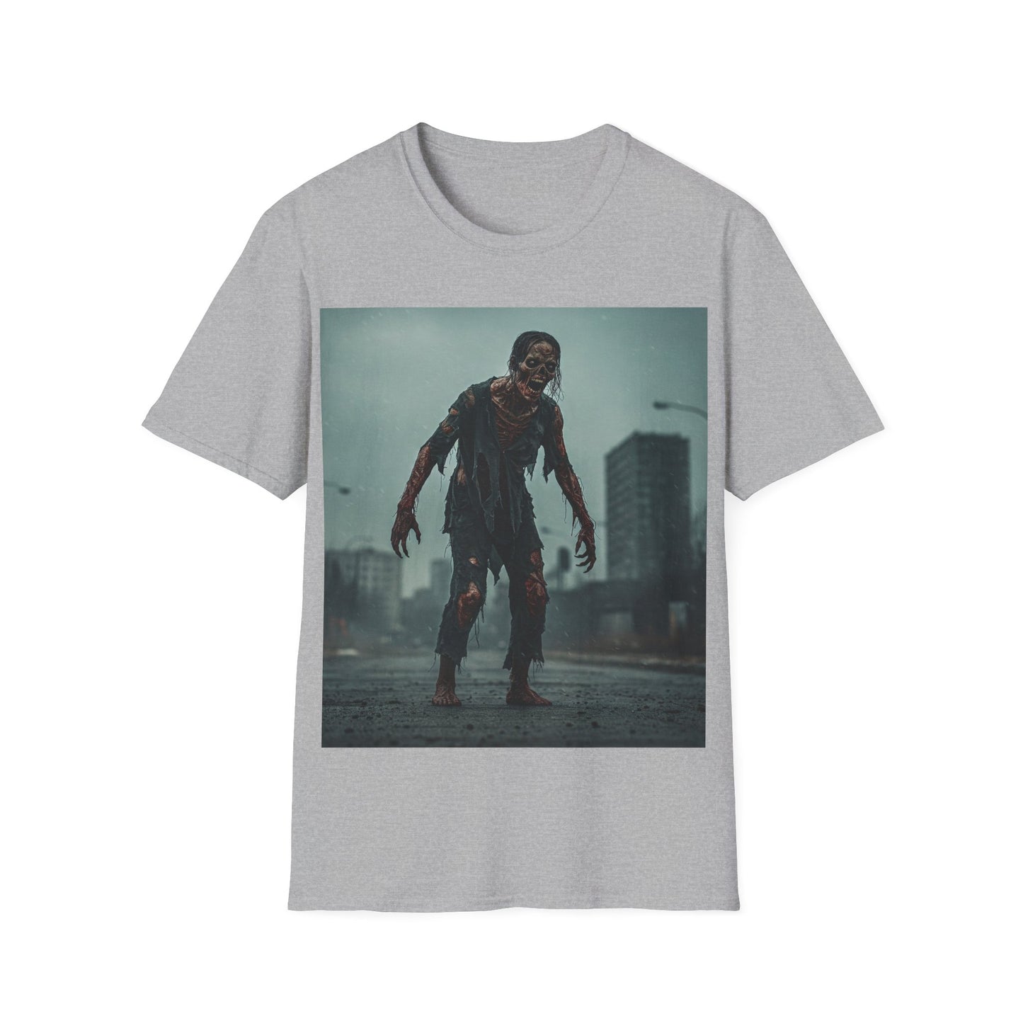 UK - Zombie Apocalypse Unisex Softstyle T-Shirt - Eerie Horror Graphic Tee