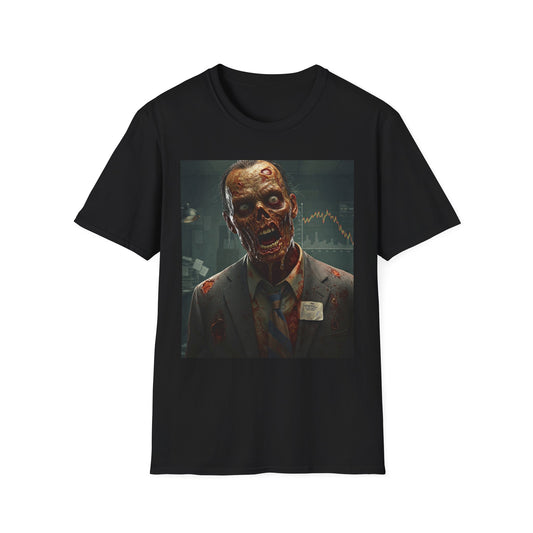 Zombie Businessman Unisex Softstyle T-Shirt | Spooky Halloween Apparel