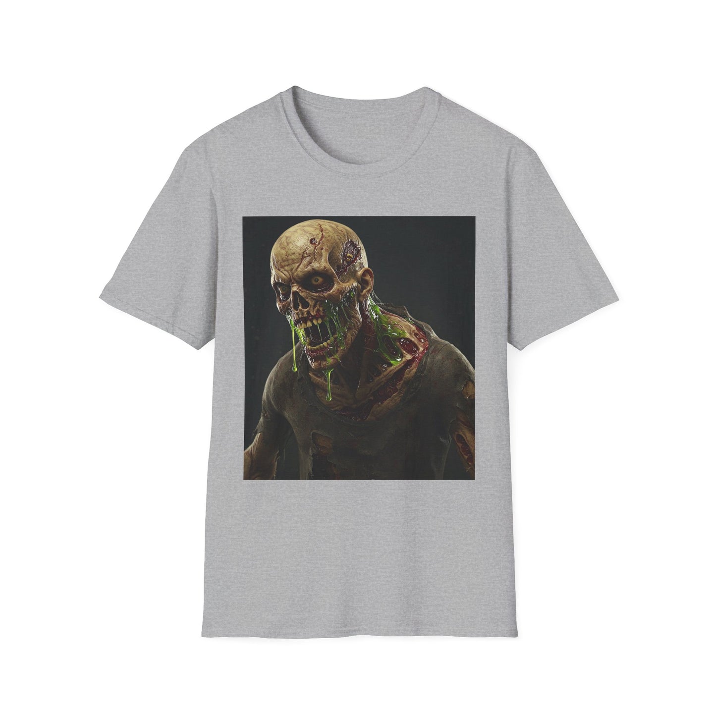 Apocalyptic Portrait Tee, bold, decaying zombie graphic