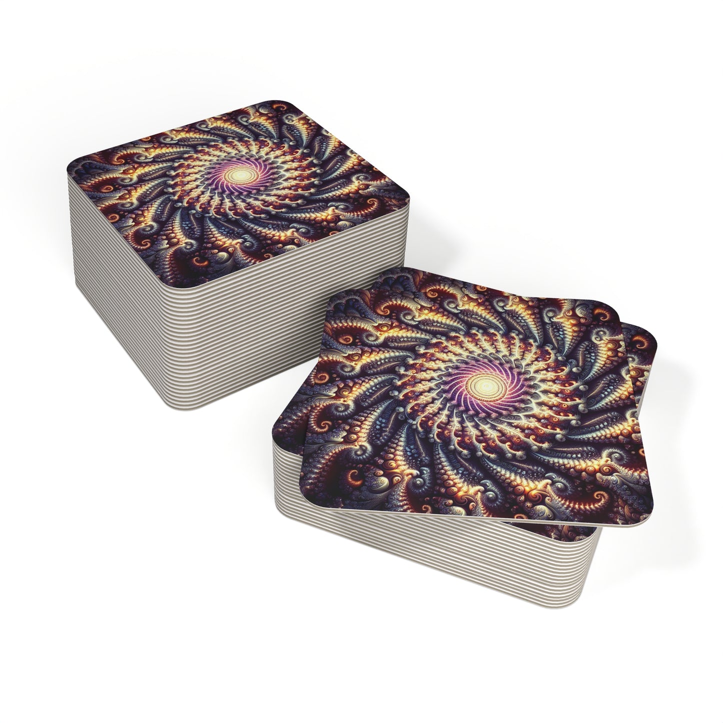Vibrant Spiral Art Coasters - 50 or 100 pcs, Perfect for Home Decor and Gifts